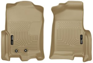 Lincoln Navigator Floor Mats - Front - Husky Liners - WeatherBeater - Tan - 2015